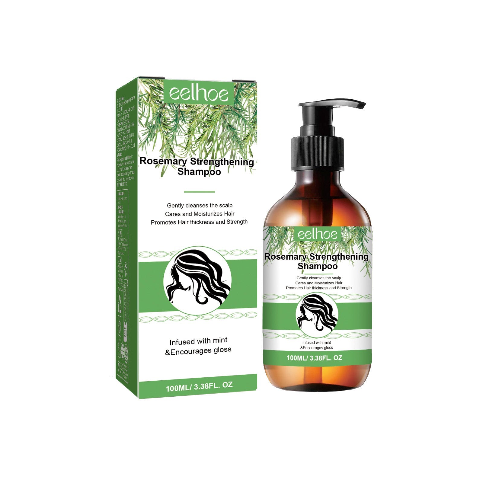 Rosemary Shampoo Deep Cleansing Massage Scalp Moisturizing Soft Dense Hair Shampoo